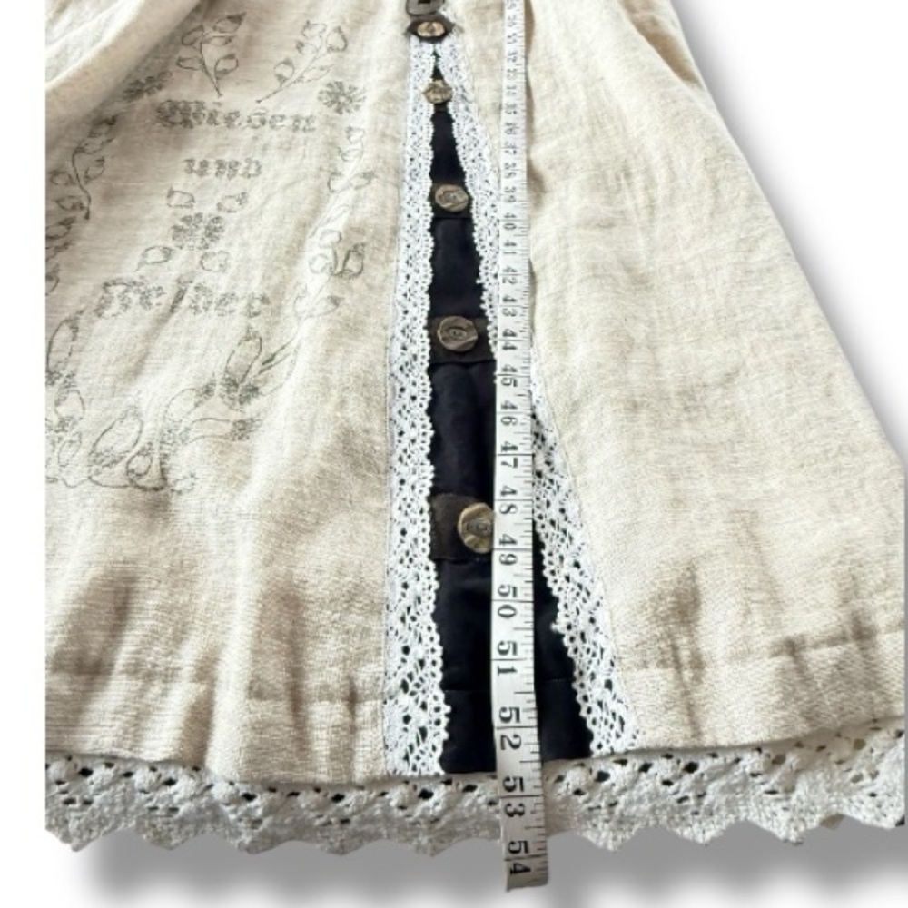 Solo German Dirndl Oktoberfest House Dress Linen Sz 18-20 Lagenlook Costume Art - Picture 4 of 10